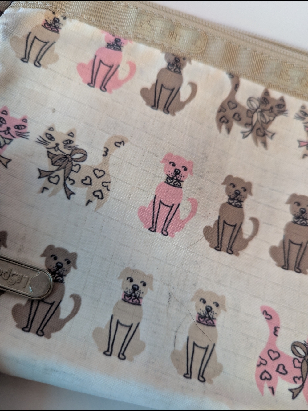 Set Of Three Travel Animal Theme Zip Pouches, LeSportsac, ProSports - Picture 10 of 11